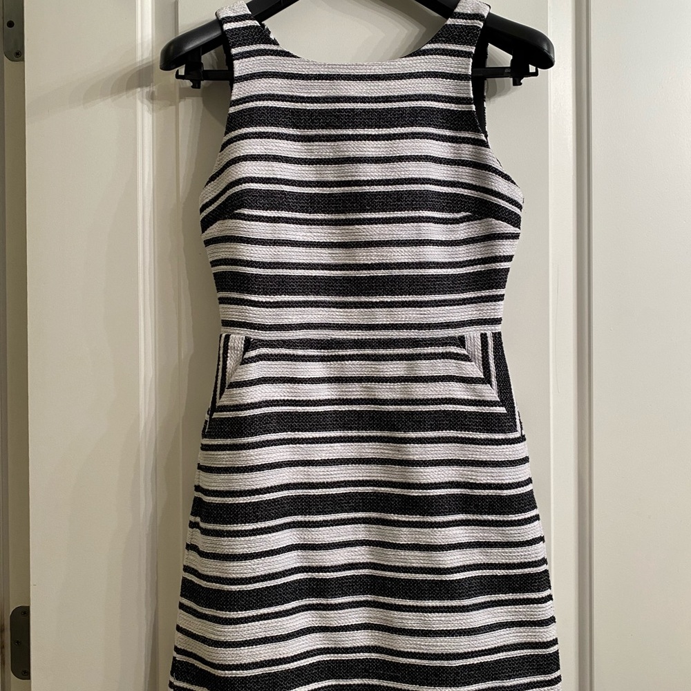 Blue and white dress
